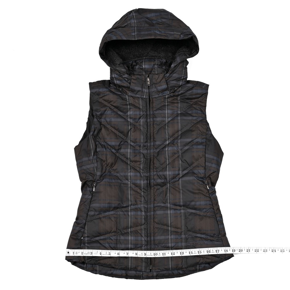 Patagonia Down With It Full Zip Vest Women's Small Plaid Hooded 600 Fill #28395 - Picture 6 of 13